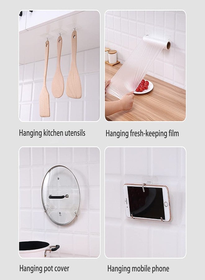 JIALTO wall hooks for hanging strong, 10 Pack Adhesive Hooks for Wall Heavy Duty, self Adhesive Hook, Wall hangings, Kitchen Accessories Items, Clothes Hanging, Sticky Photo Frame Hangers, Strong Hanger, Stainless Steel, Transparent( Pack of 10) - Image 5